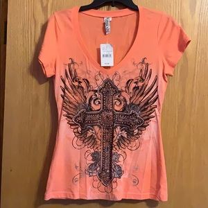 Orange Glitter Shirt